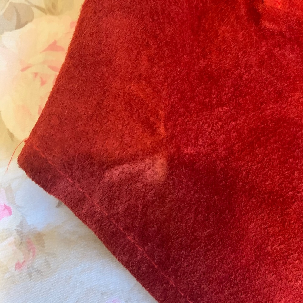Springwest Red Leather Suede Western Vest - Picture 6 of 8